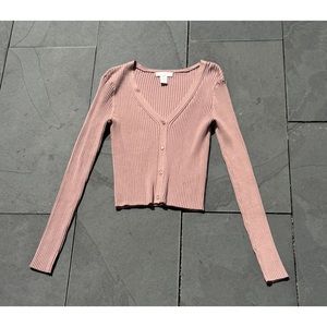 H&M Rib‎ Knit Dusty Pink Sweater Sz Medium